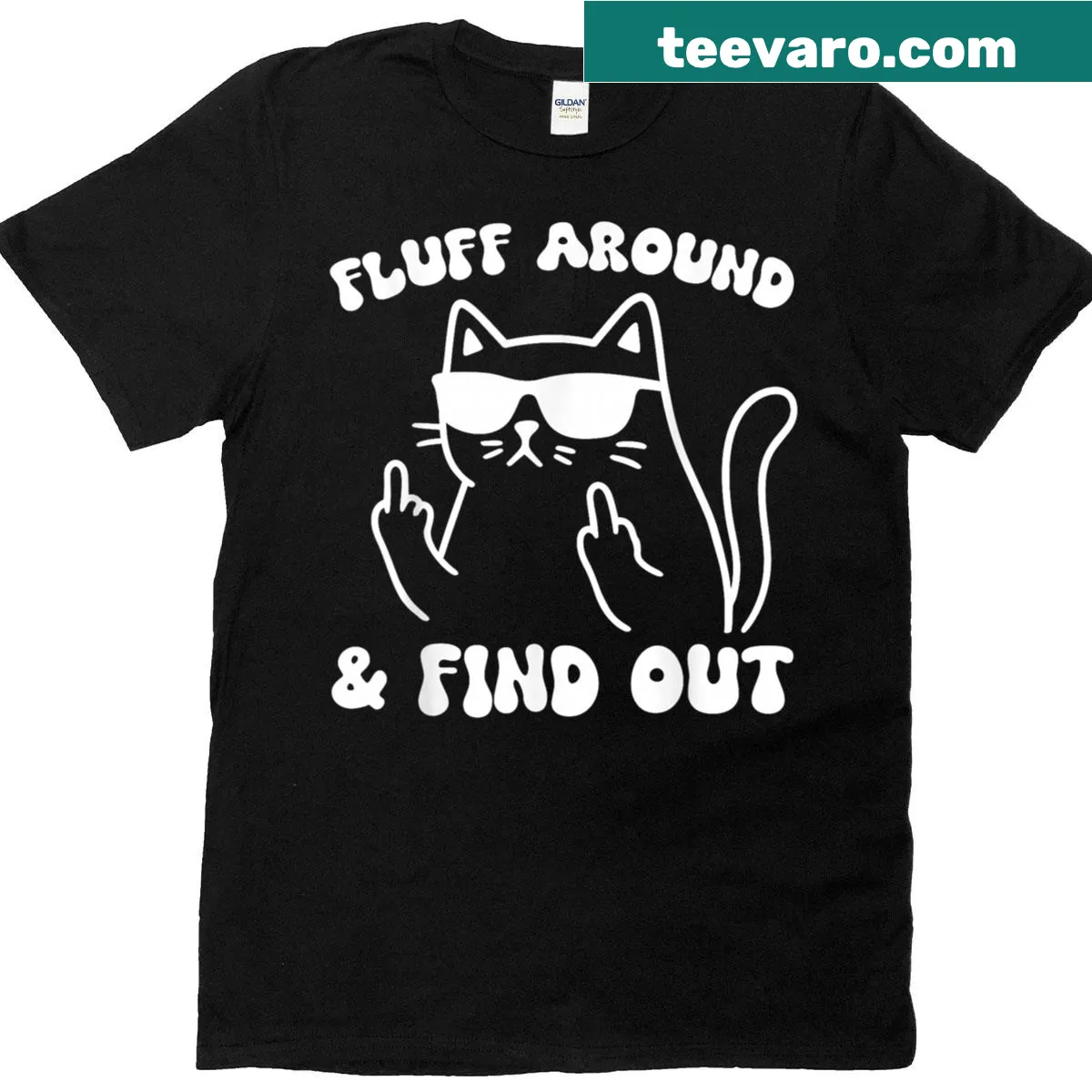 Funny cat-themed T-shirt with humorous typography — on a men's t-shirt