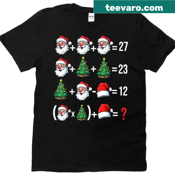 Funny Santa math teacher T-shirt for Christmas