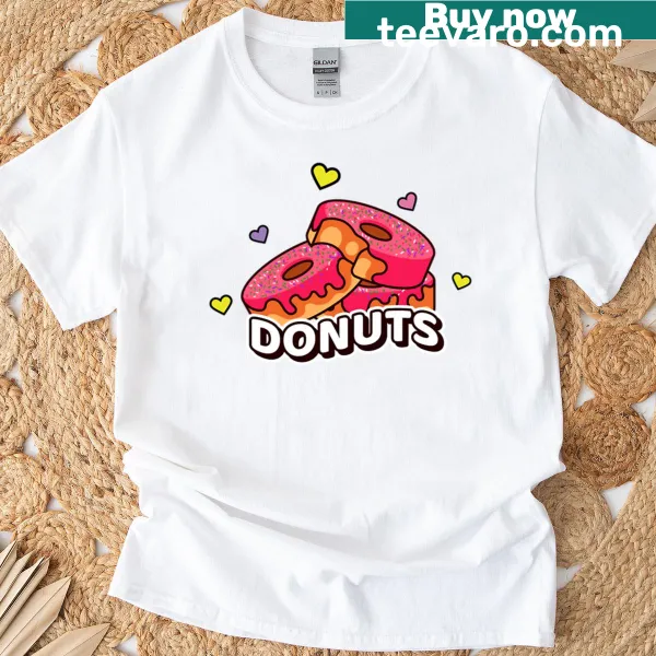 Funny Donuts T-shirt featuring whimsical donut graphics