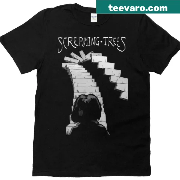 Retro Nirvana and Screaming Trees graphic T-shirt with humorous design