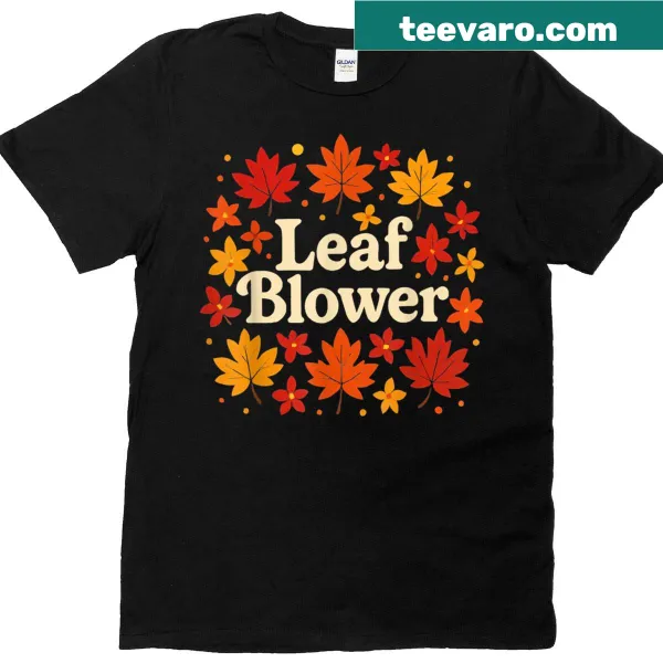 Couple Halloween t-shirt with leaf blower costume graphic