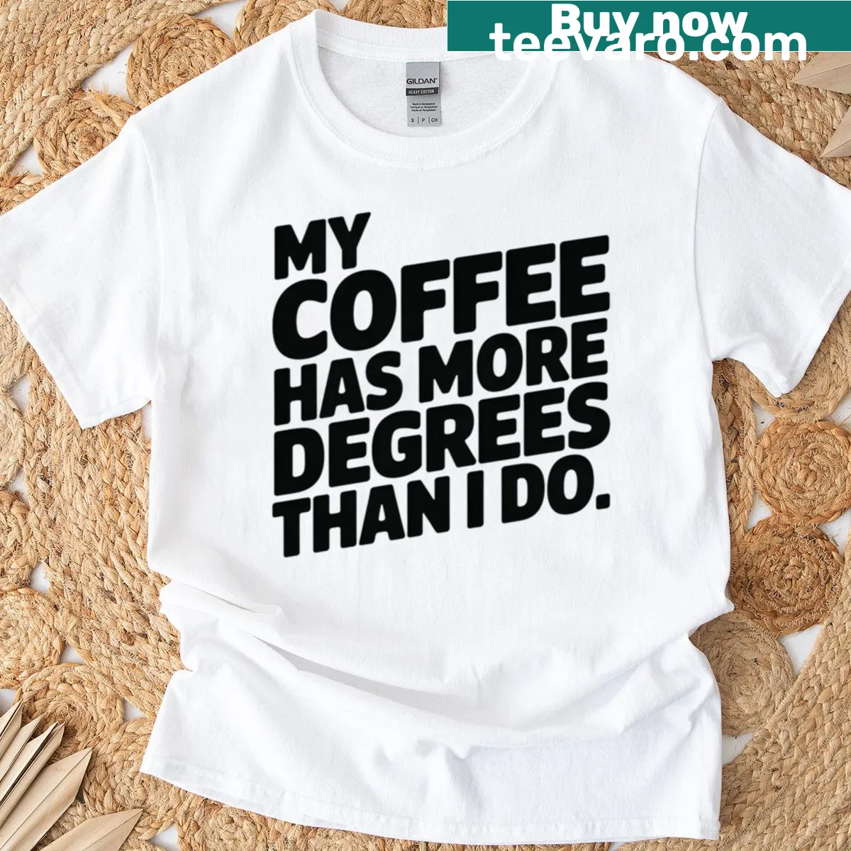Funny student nurse t-shirt with humorous coffee saying — on a men's t-shirt
