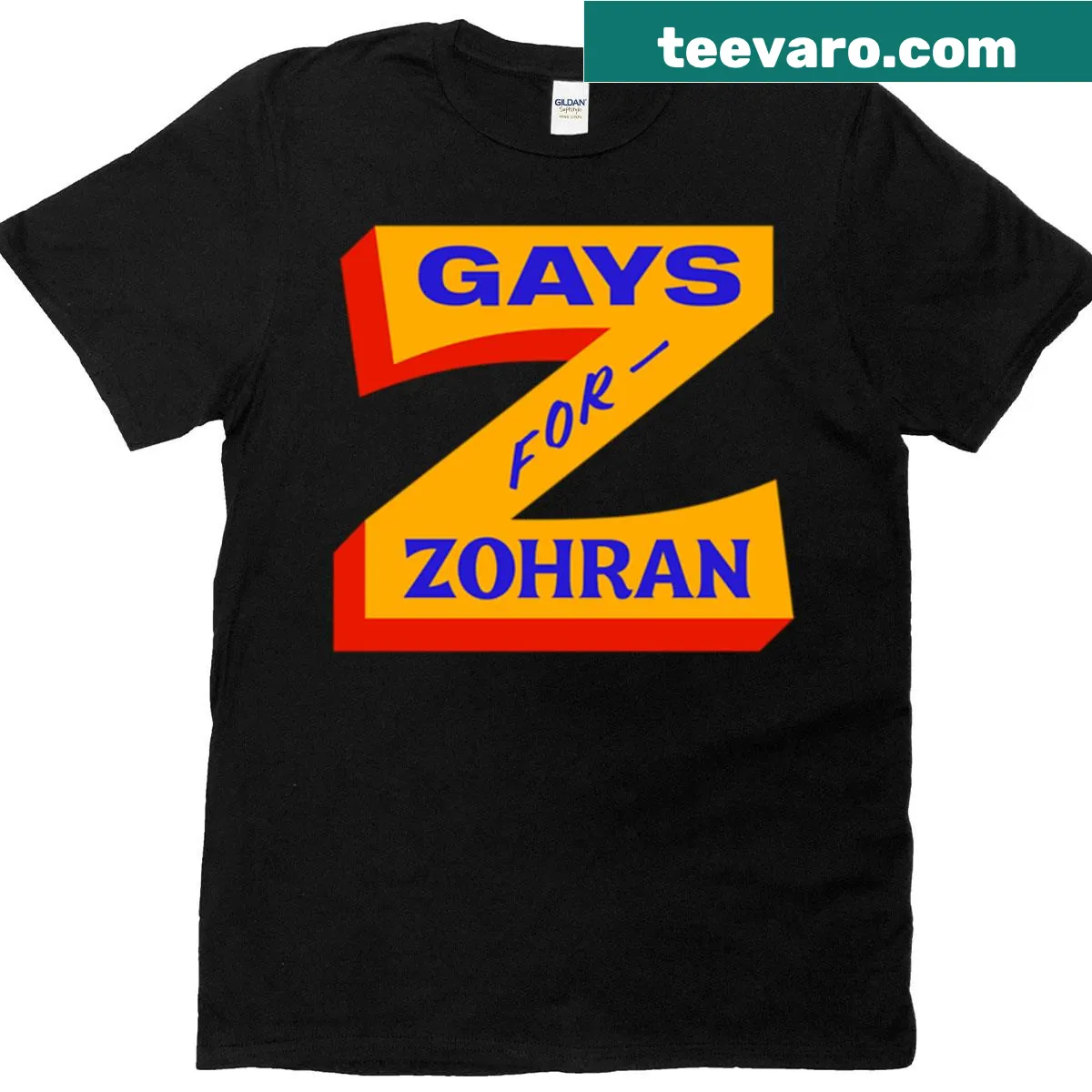 Bold supportive text T-shirt advocating for Zohran — on a men's t-shirt