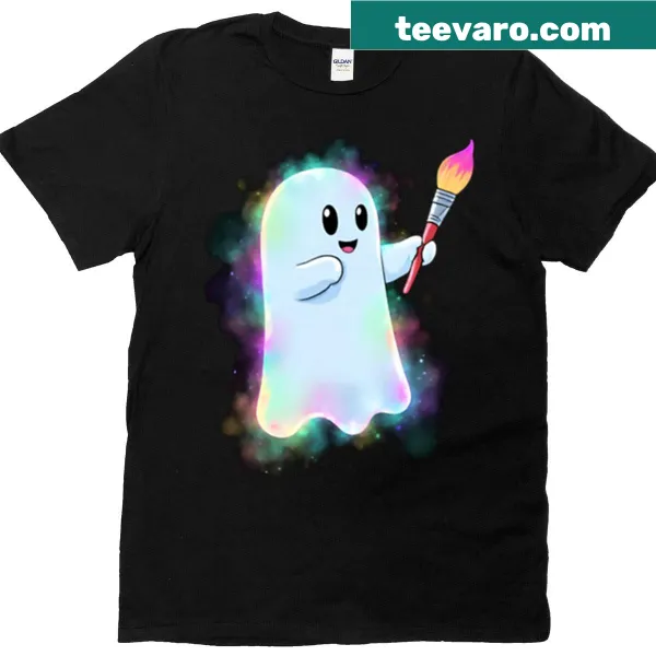 Illustrative T-shirt featuring a ghost painter design