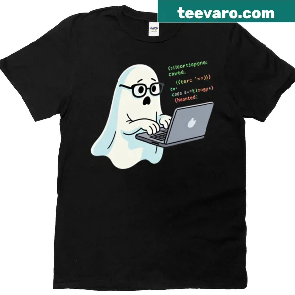 Ghost programmer graphic on t-shirt