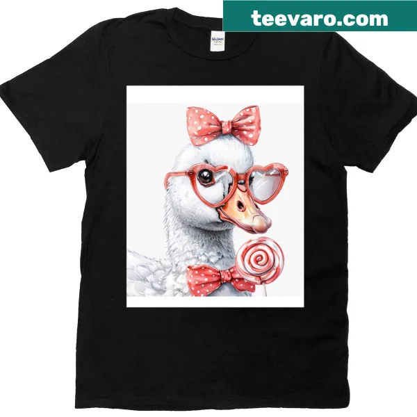 Amusing Goose T-shirt featuring a goose wearing glasses.