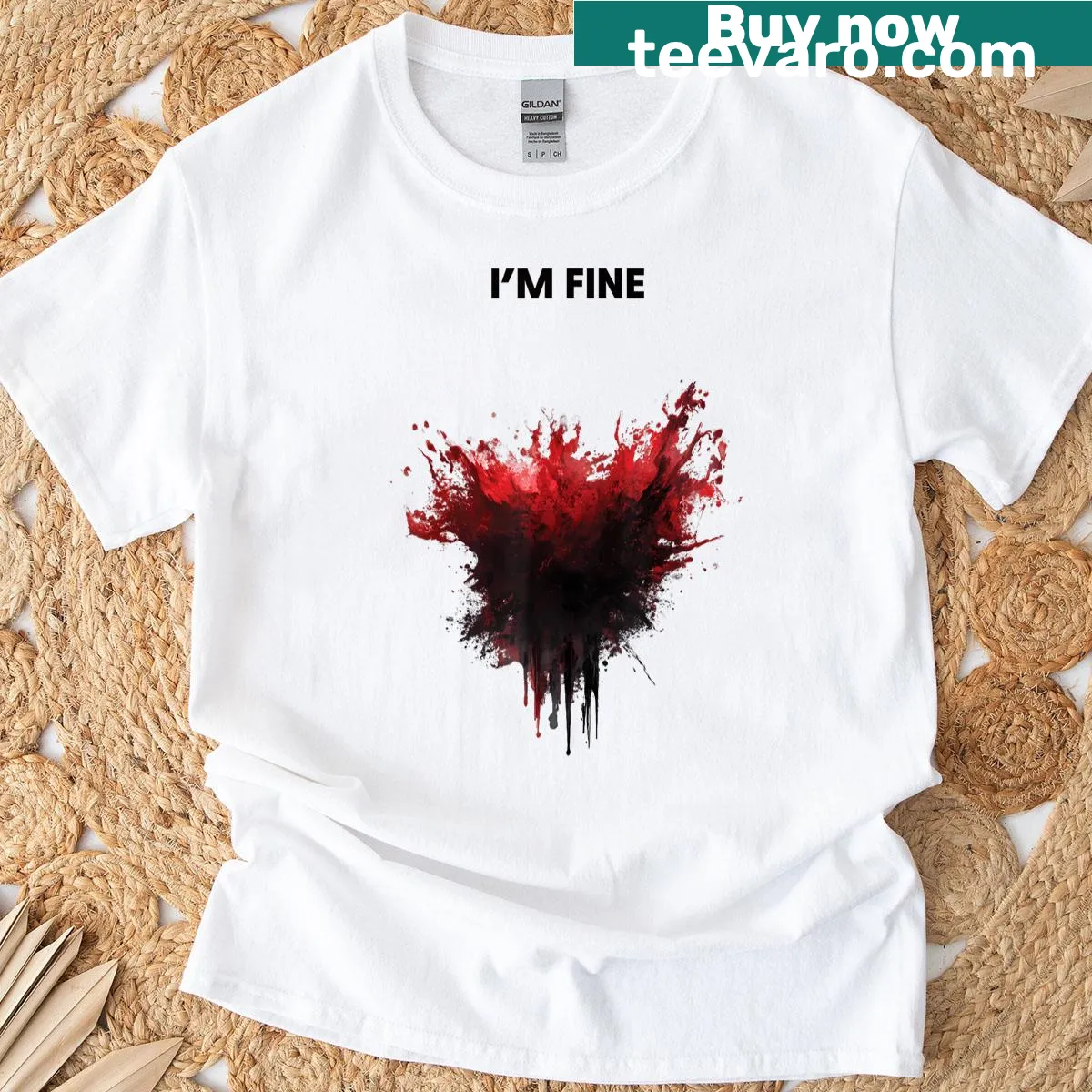 Halloween T-shirt featuring a zombie graphic and the phrase 'I'm Fine' — on a men's t-shirt