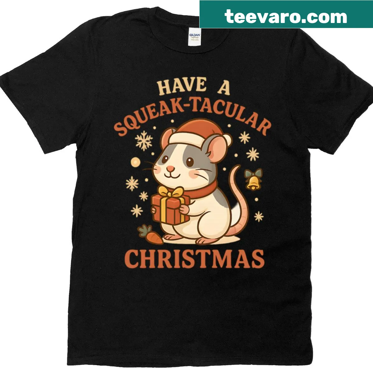 Cute mouse graphic with holiday text on t-shirt — on a men's t-shirt