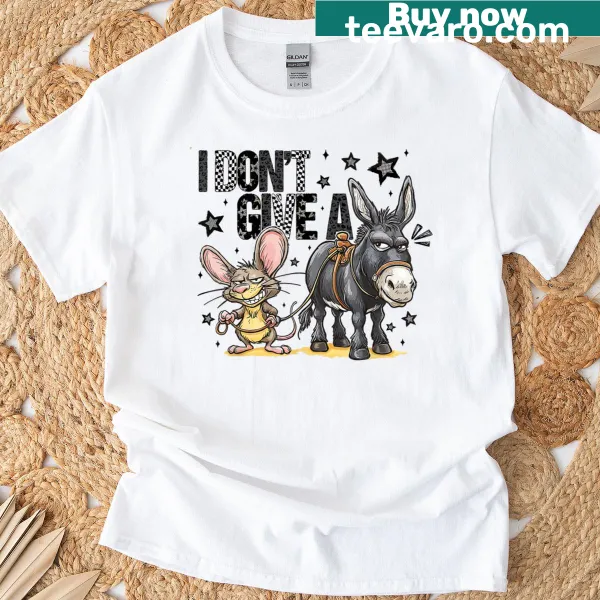 Sarcastic animal t-shirt with the phrase 'I Don't Give A Rats'