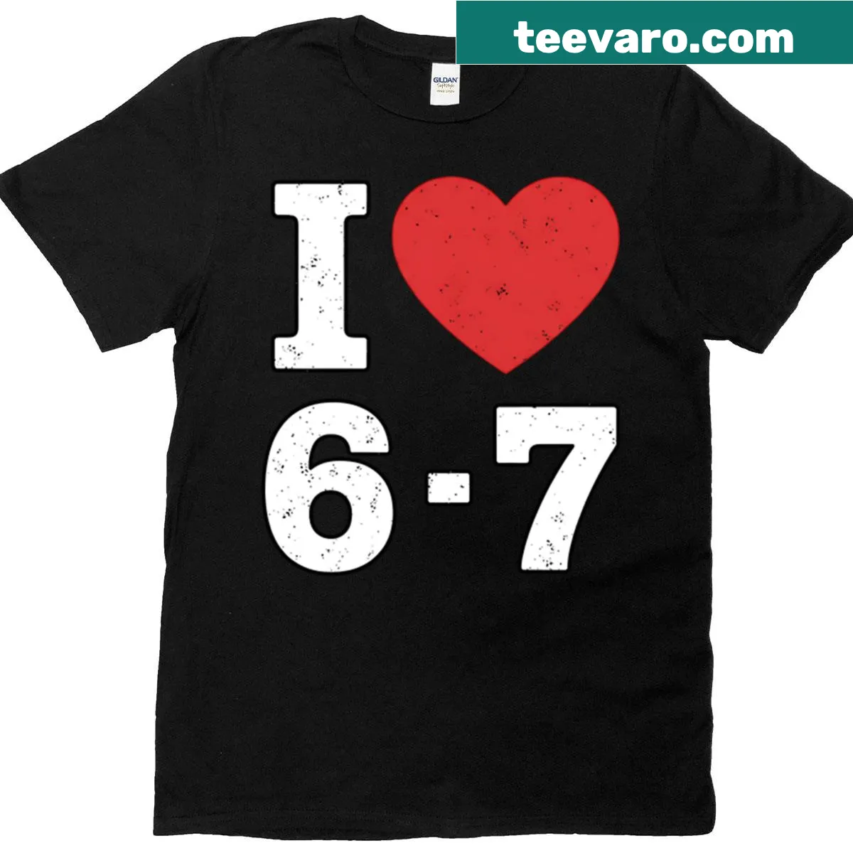 Funny meme t-shirt with 67 graphic for kids — on a men's t-shirt