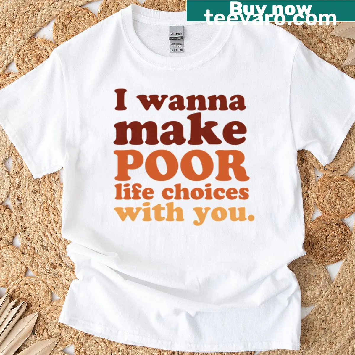 Funny T-shirt with text about poor life choices — on a men's t-shirt