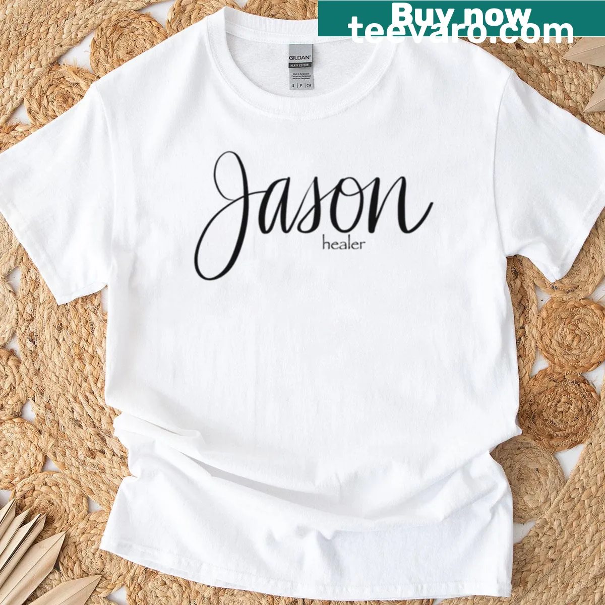 T-shirt featuring the text: Jason With Meaning — on a men's t-shirt