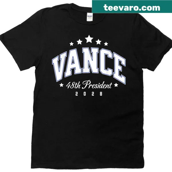 JD Vance 2028 campaign t-shirt with retro graphics