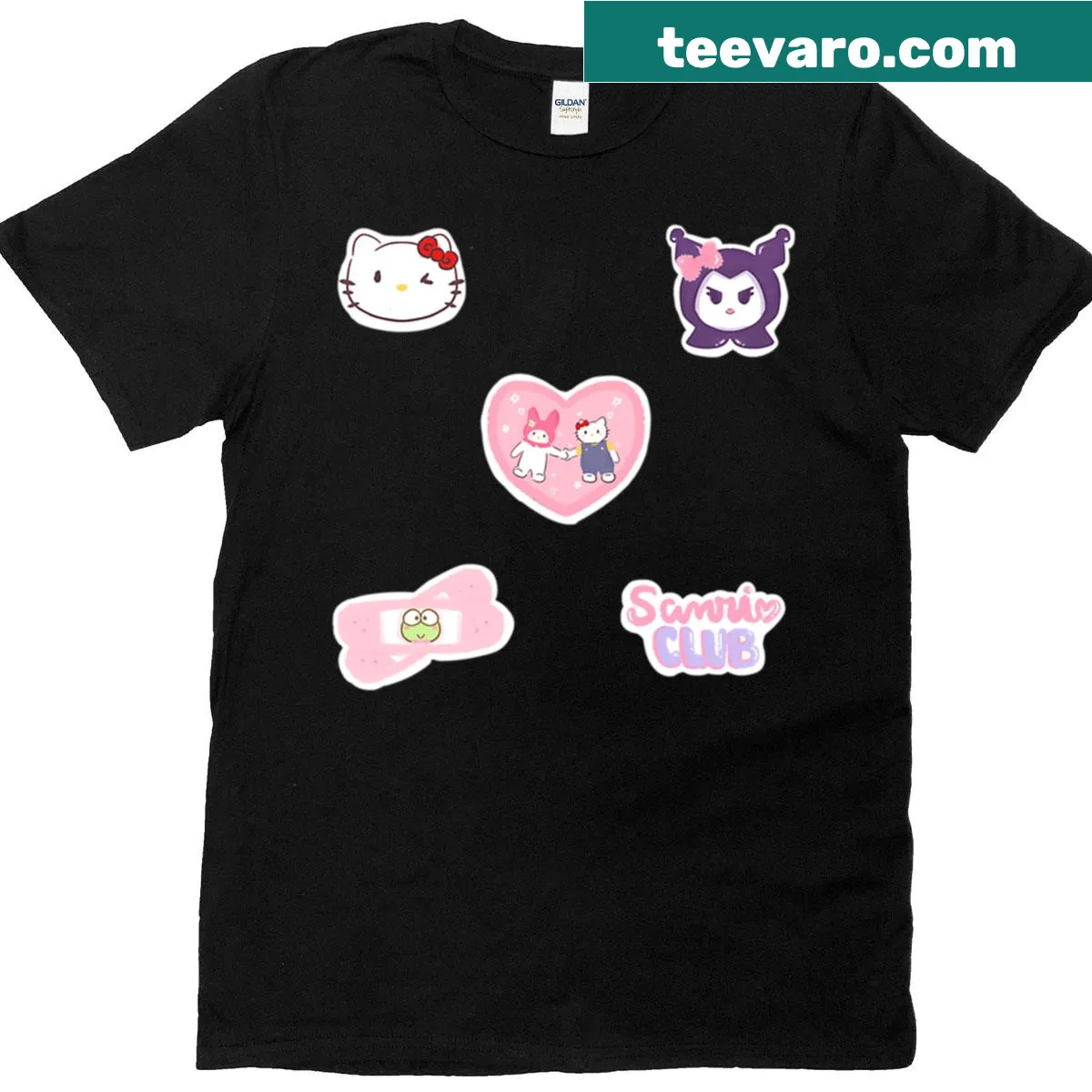 Adorable kitty illustration t-shirt featuring cute cats — on a men's t-shirt