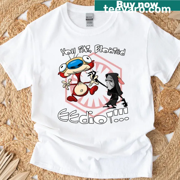 Mashup design featuring Kylo Ren and Stimpy on a T-shirt
