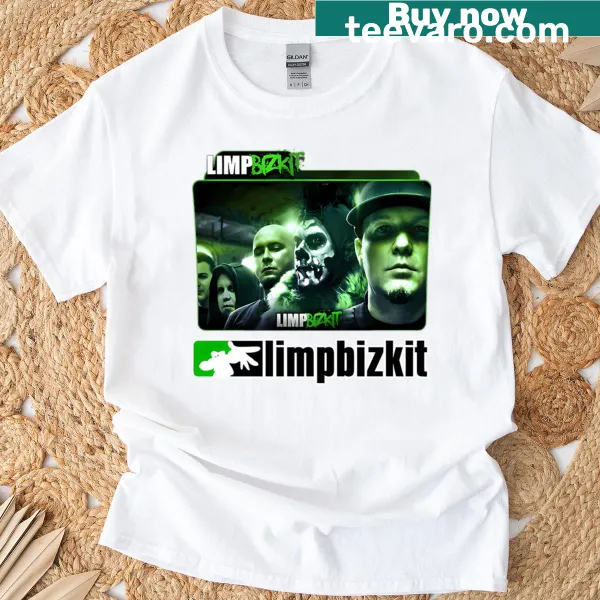 Vintage-style T-shirt featuring Limp Bizkit band logo