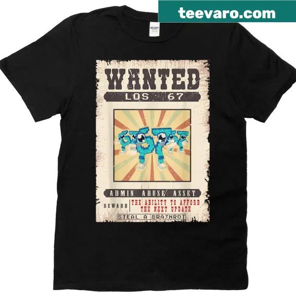 Funny wanted poster graphic featuring humorous brainrot theme
