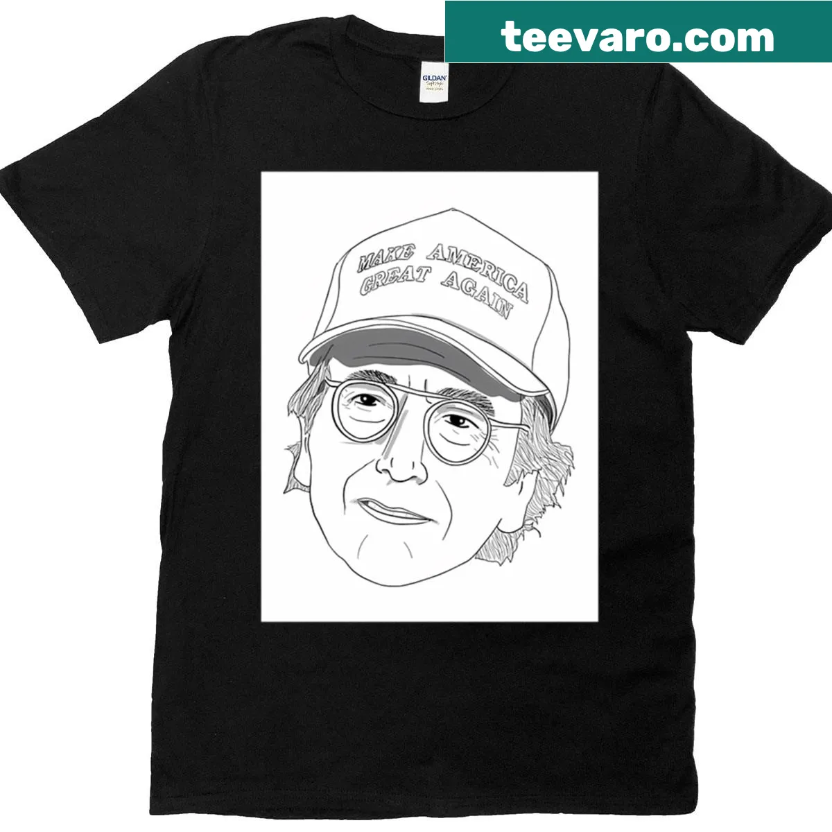 Funny T-shirt with the phrase Make Larry Great Again — on a men's t-shirt