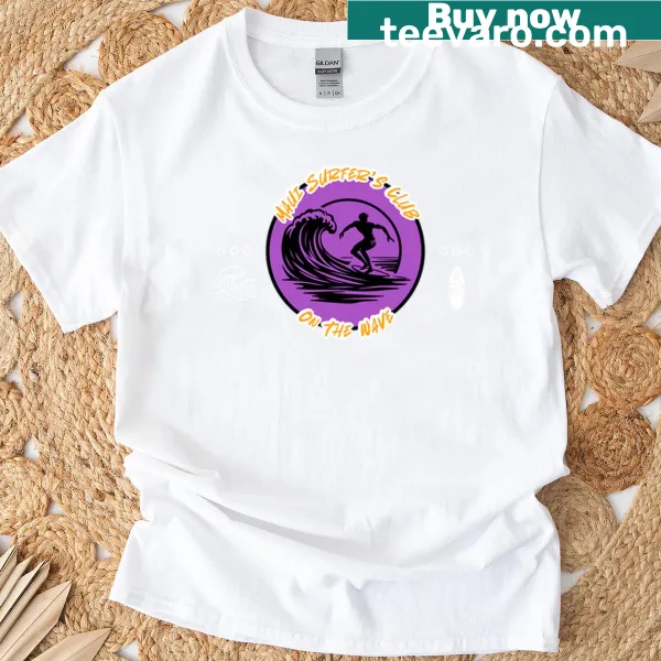 Maui Surfer's Club t-shirt with surfboards and ocean waves