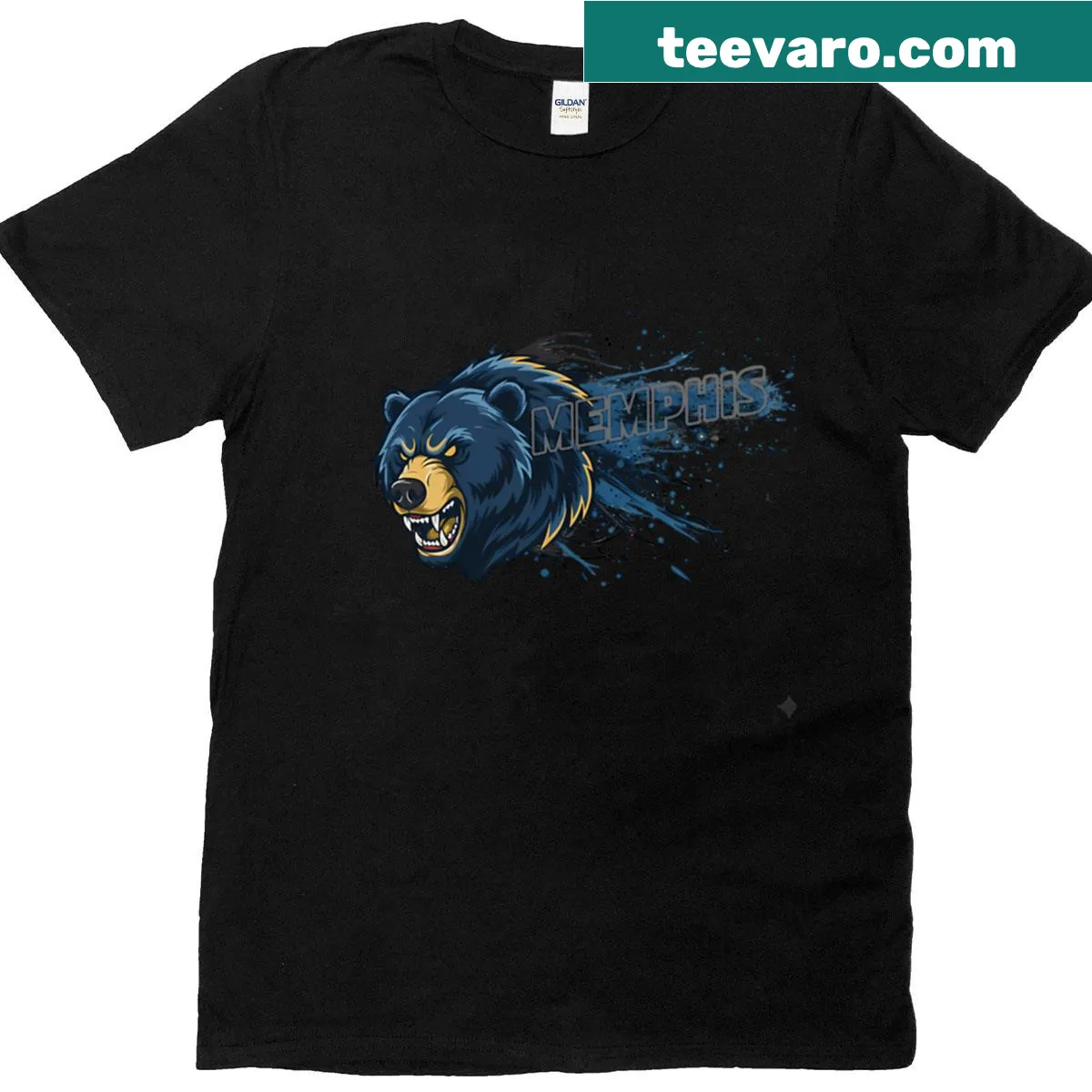 Illustrated Memphis Basketball T-shirt with dynamic sports graphic — on a men's t-shirt