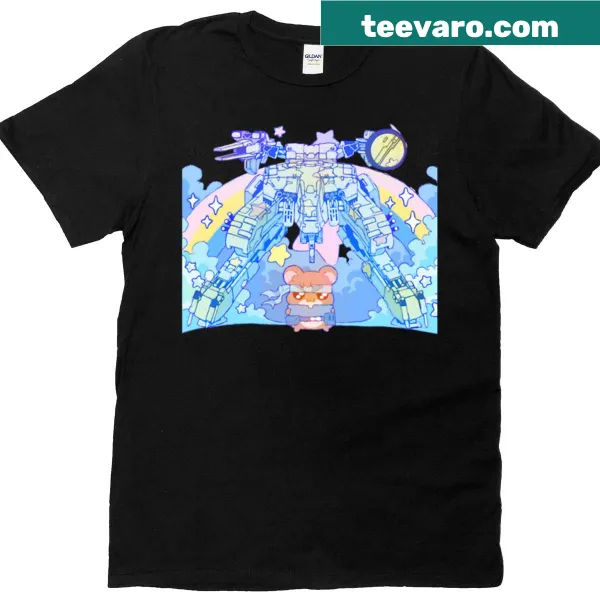Cute cartoon ham design inspired by gaming culture on a t-shirt