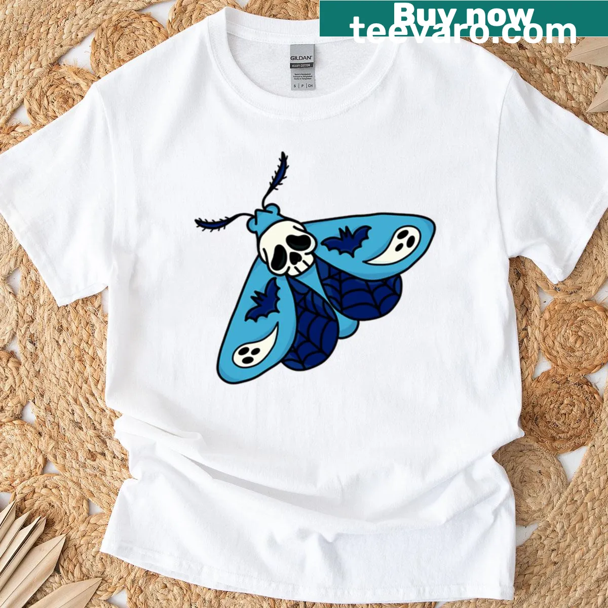 Illustration of a moth on a T-shirt, celebrating nature — on a men's t-shirt