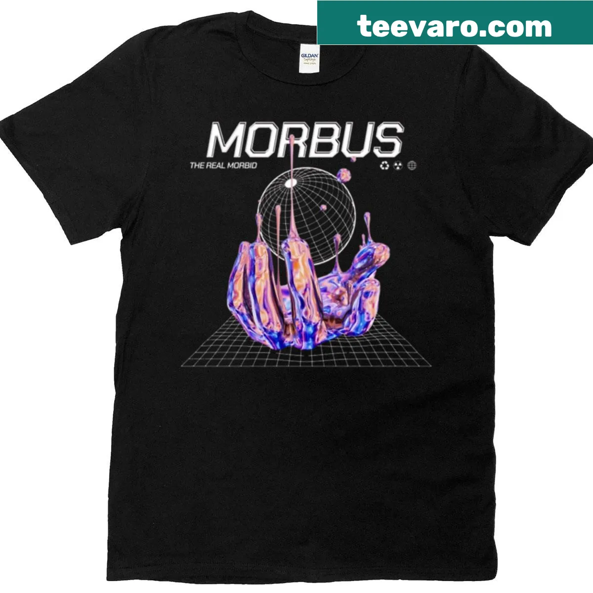 Graphic T-shirt with an intriguing Morbus Ascend design — on a men's t-shirt