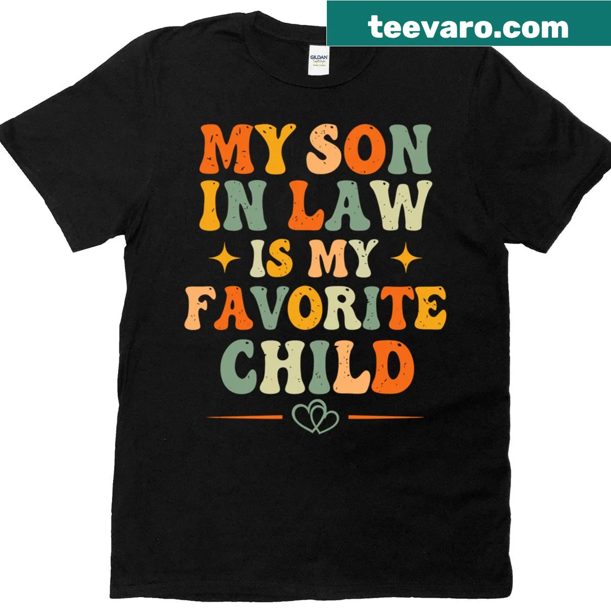 Funny T-shirt declaring son-in-law as favorite child. — on a men's t-shirt