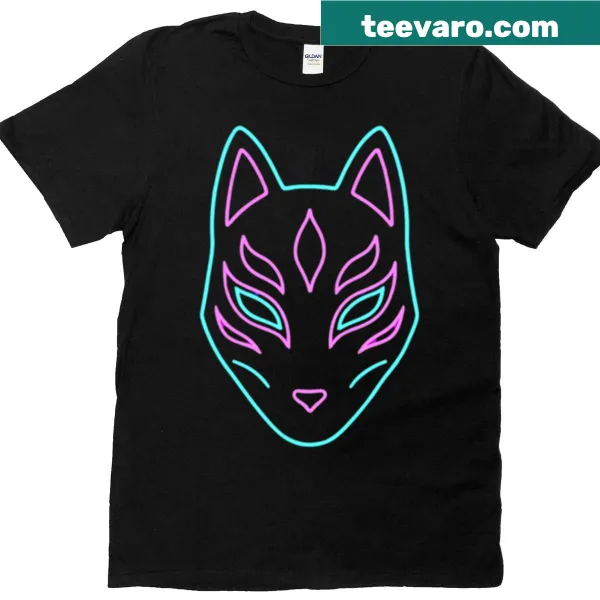 Illustrated fox mask design on T-shirt