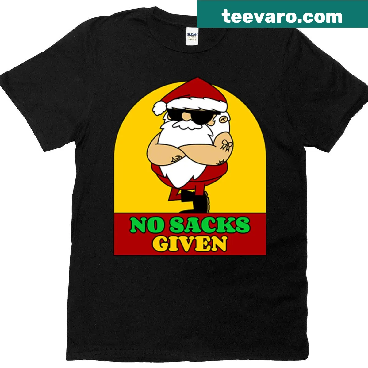 Bold t-shirt featuring the humorous phrase 'No Sacks Given' — on a men's t-shirt