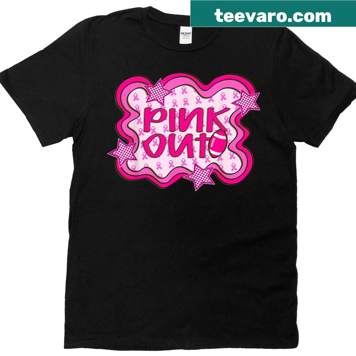 Breast cancer awareness shirt with a supportive message — on a men's t-shirt