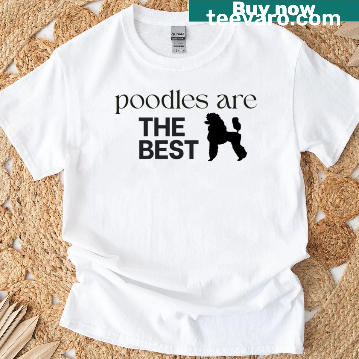 Charming t-shirt declaring that poodles are the best with playful typography — on a men's t-shirt