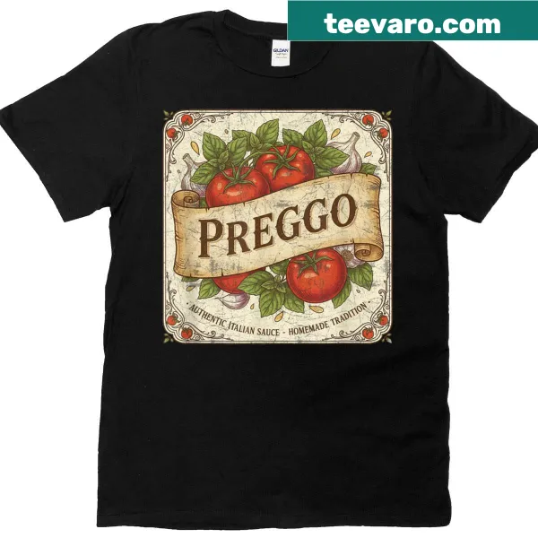 Funny pregnancy announcement T-shirt with 'Preggo Sauce' design