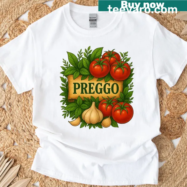 Funny Preggo Sauce pregnancy announcement t-shirt for moms