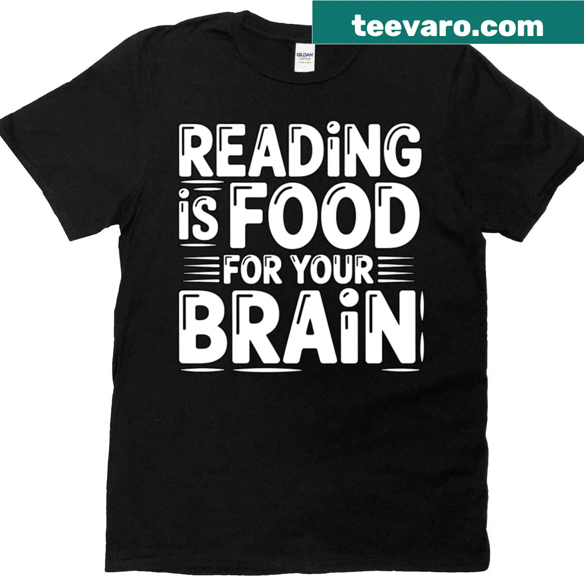 Typography design promoting reading on a T-shirt — on a men's t-shirt