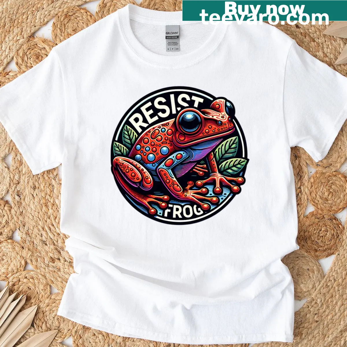 T-shirt featuring a whimsical frog design, symbolizing resilience and adaptability — on a men's t-shirt