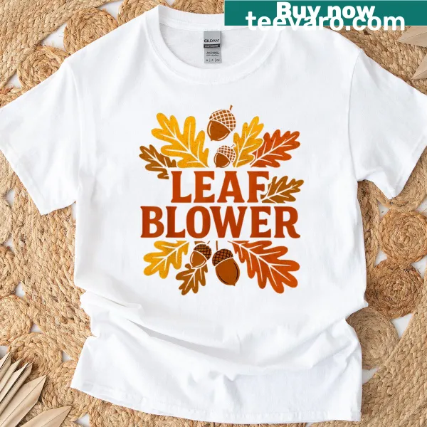 Funny retro leaf blower graphic for Thanksgiving t-shirt