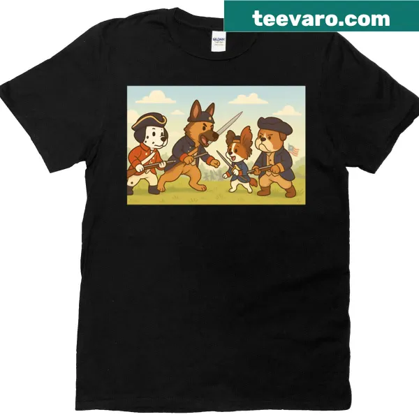 Cute cartoon dog soldiers graphic for dog lovers