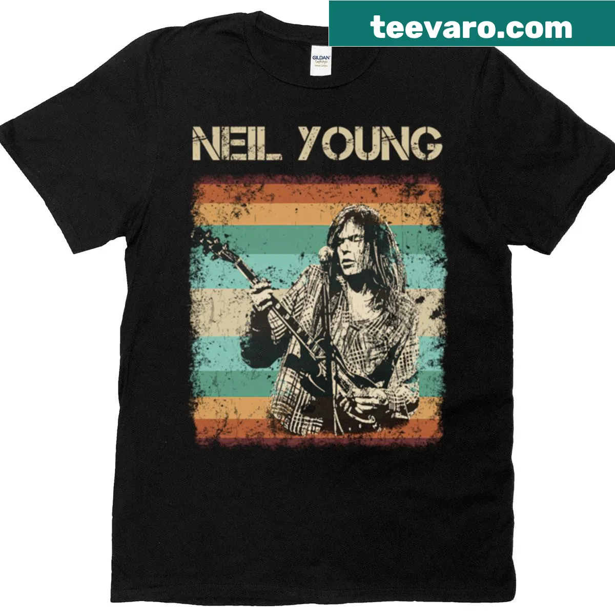 Vintage-inspired Rock 70s T-shirt with classic graphics — on a men's t-shirt