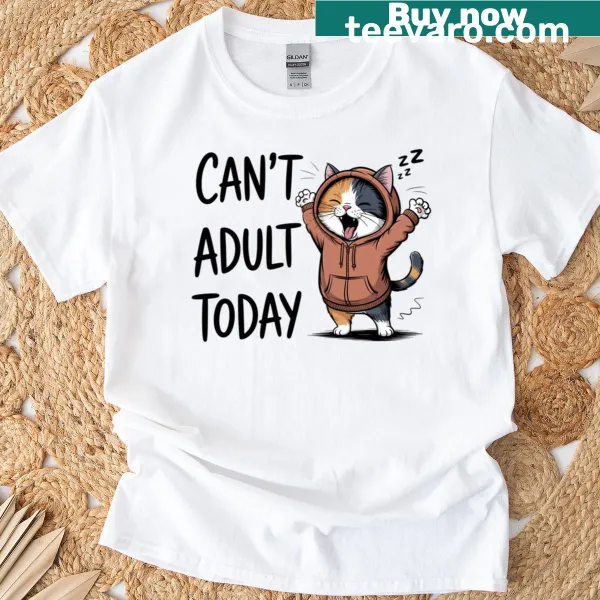 Oversized t-shirt with sarcastic cat humor and playful graphics