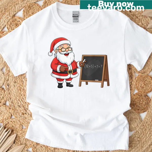 Funny Christmas t-shirt with Santa and the number 67 design