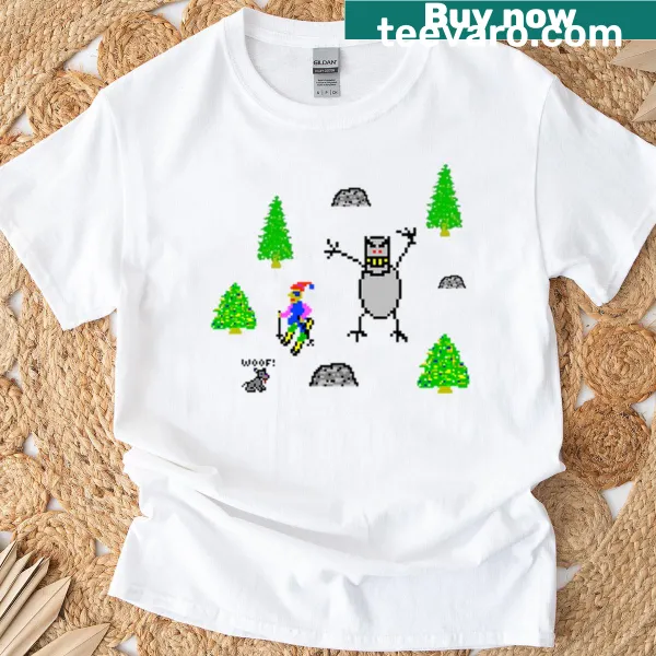 Oversized Skifree Retro Yeti Chase T-shirt with game graphic