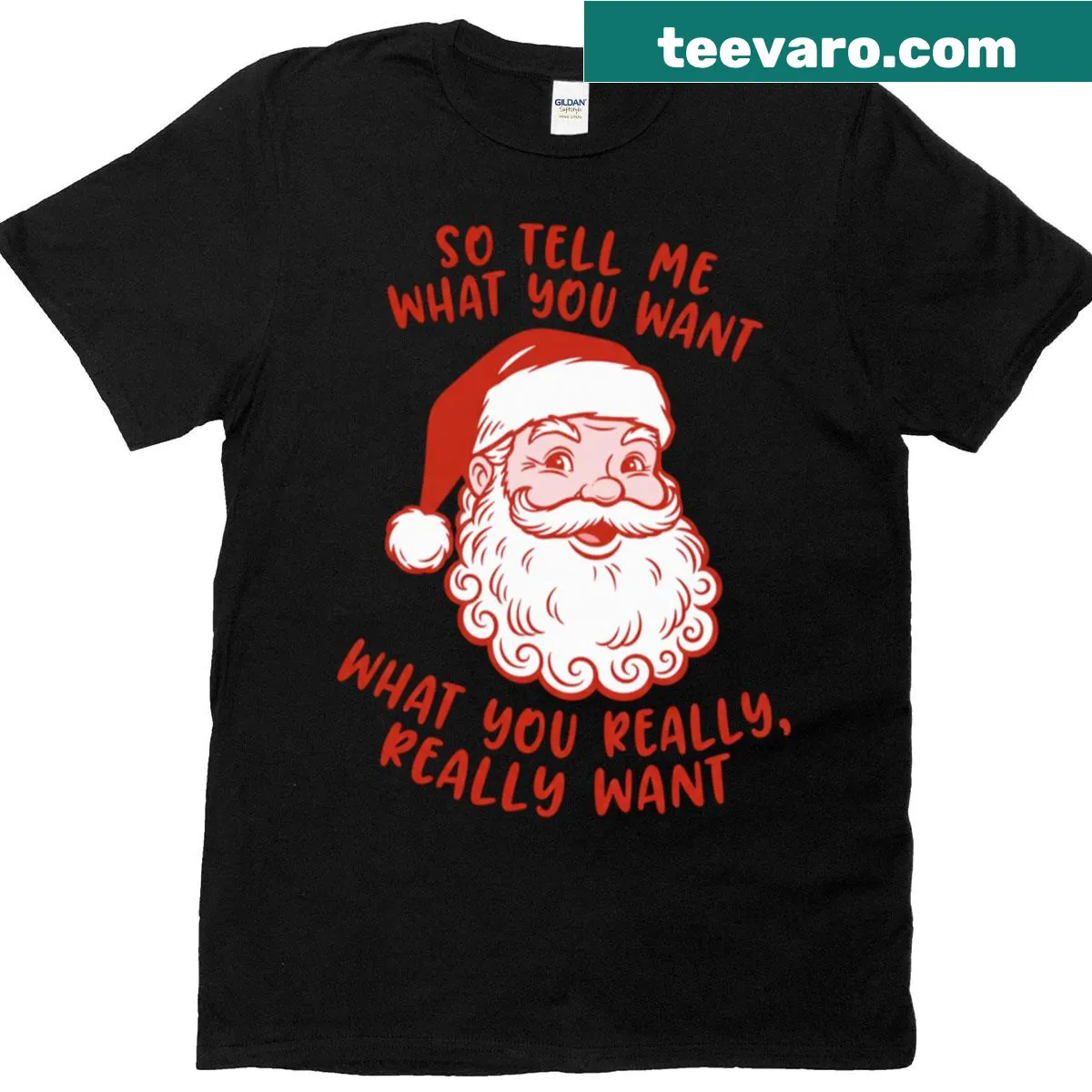 Funny Christmas phrase T-shirt with playful text design — on a men's t-shirt