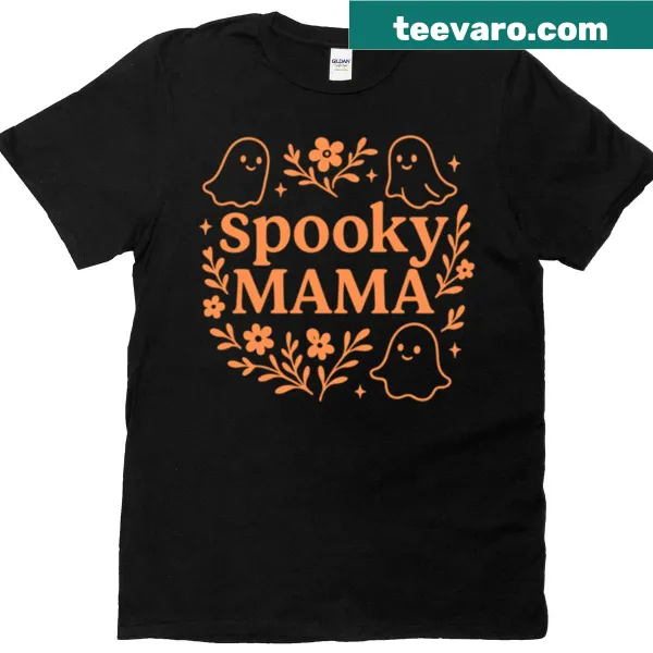 Cute Halloween ghost design on T-shirt for moms