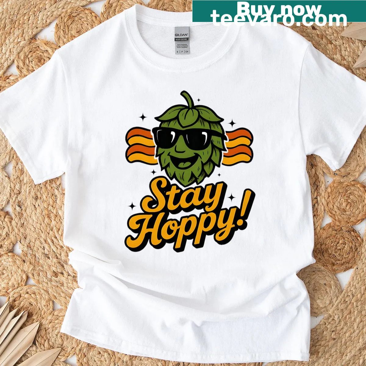 Funny hop cone graphic on a beer lover's T-shirt — on a men's t-shirt