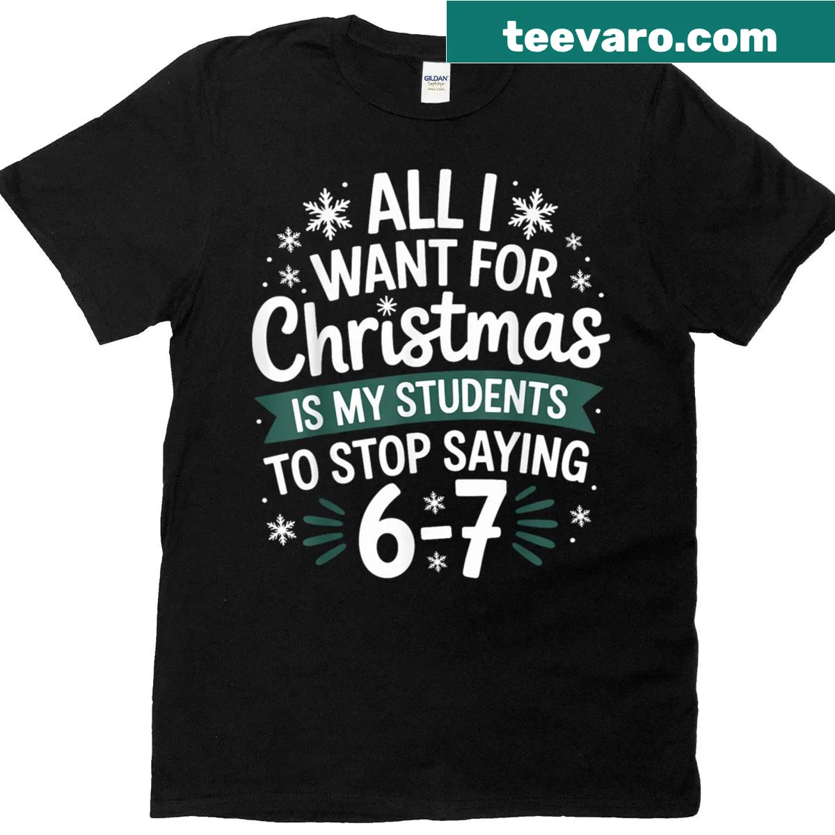 Funny teacher Christmas T-shirt with student sayings — on a men's t-shirt