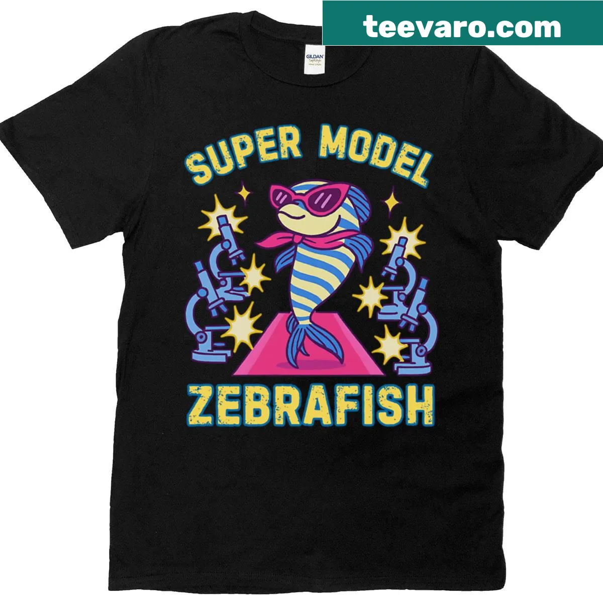 Stylish zebrafish t-shirt celebrating the elegance of aquatic life. — on a men's t-shirt