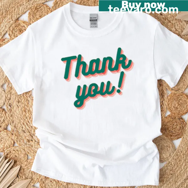 Thank You typography graphic on T-shirt