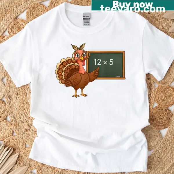 Thanksgiving-themed T-shirt with a Six Seven meme design