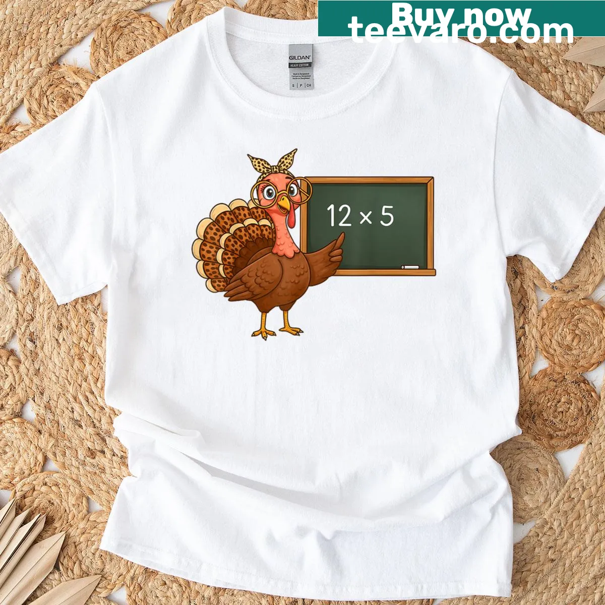 Thanksgiving-themed T-shirt with a Six Seven meme design — on a men's t-shirt
